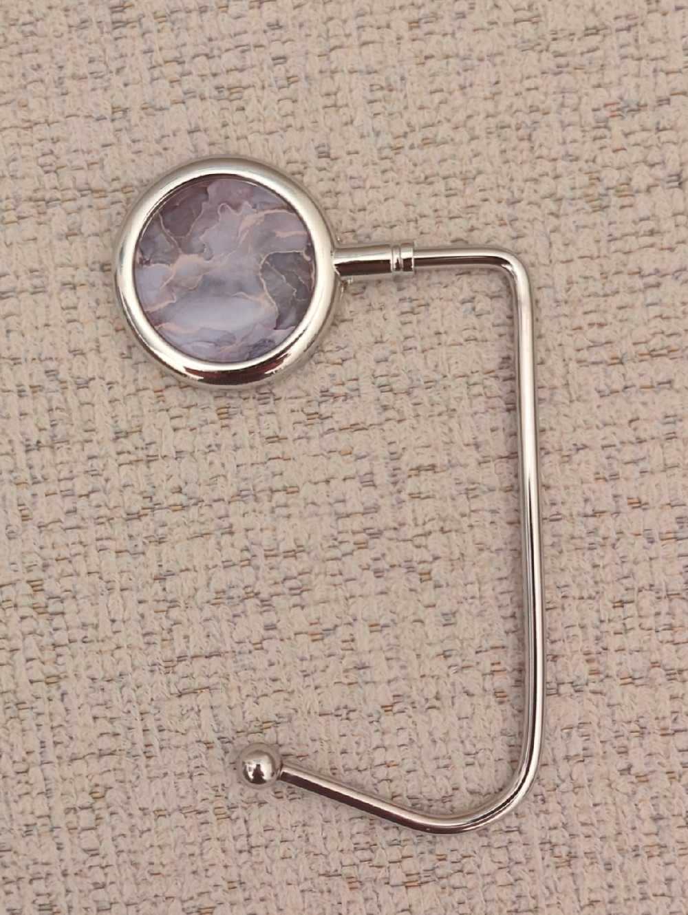 Gray Marble, Silver Purse Hanger
